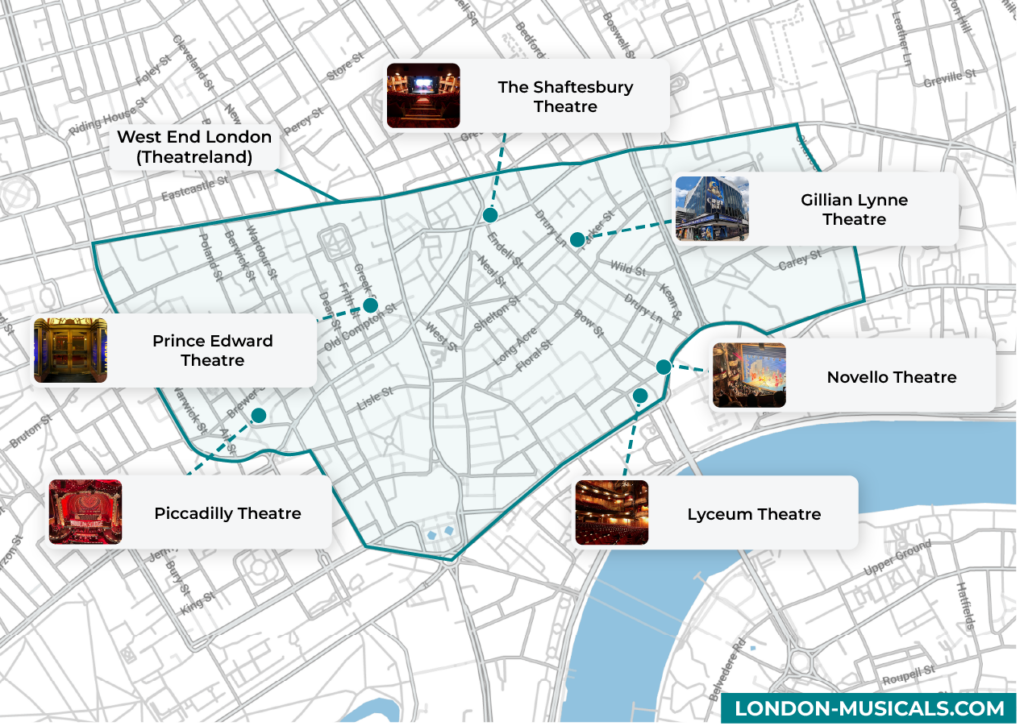 MAP OF LONDON MUSICALS