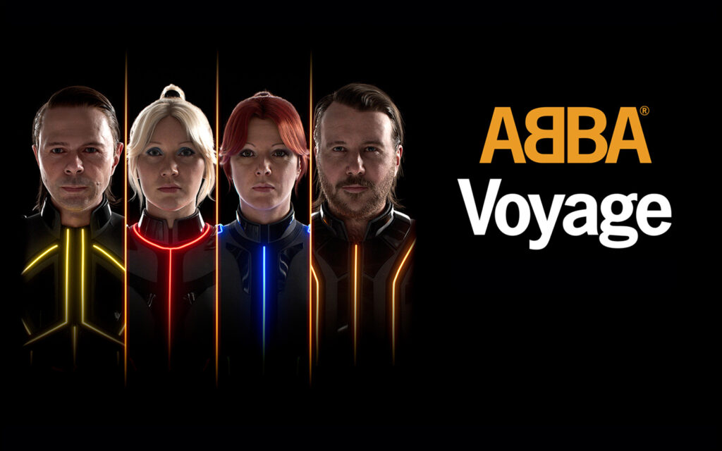 ABBA Voyage: ABBAtars of the iconic pop group in futuristic outfits.